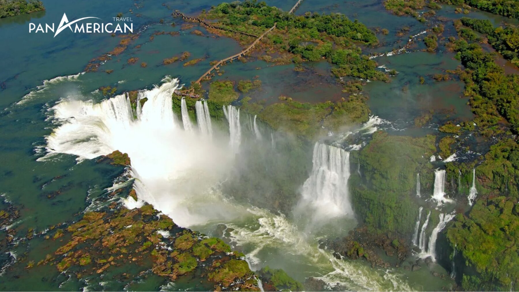 Thác nước Iguazu từ trên cao nhìn xuống 
