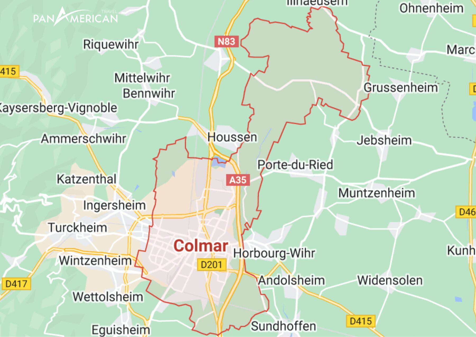 Vị trí thị trấn Colmar