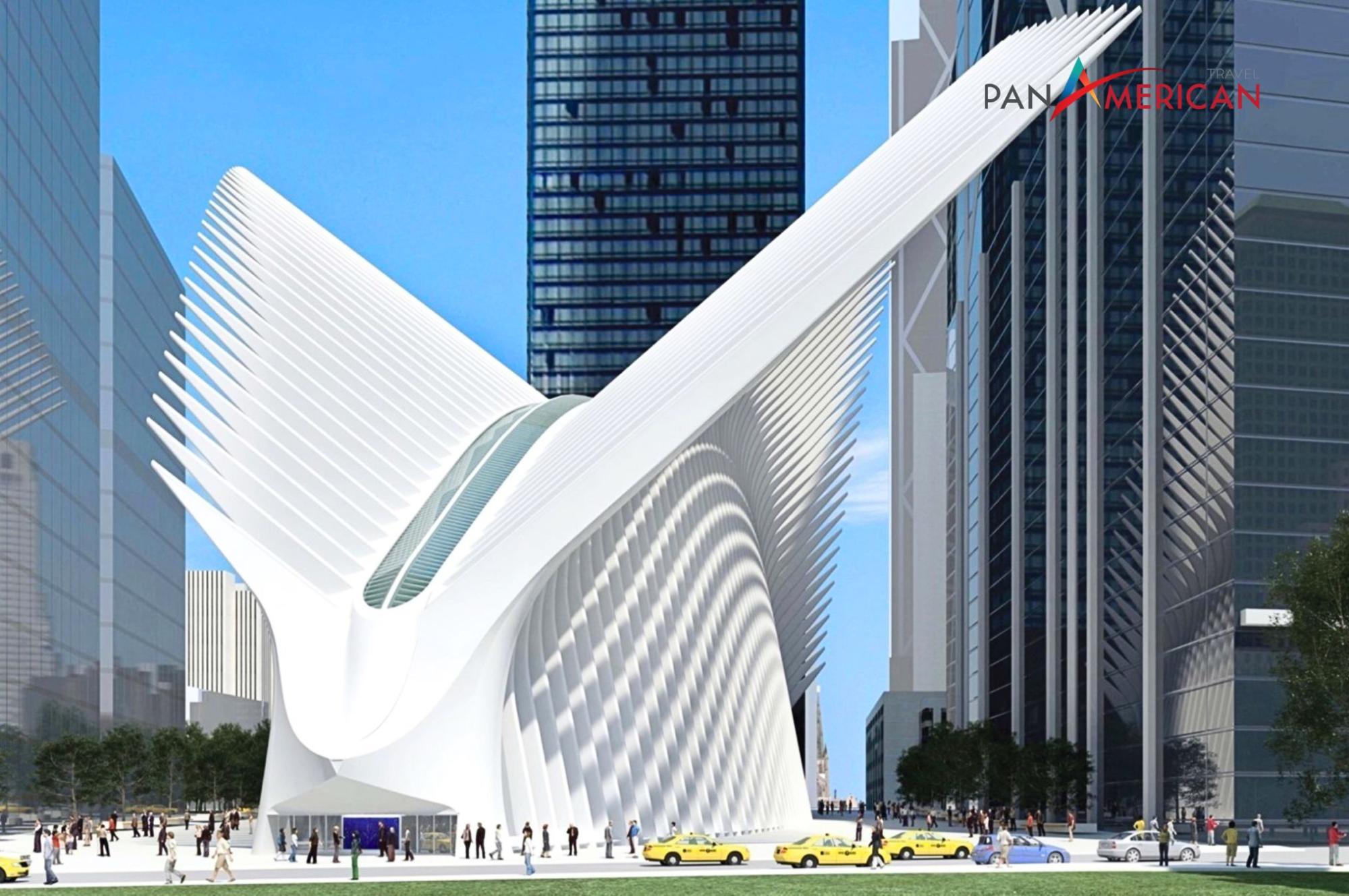 Nhà ga trung tâm WTC nổi tiếng với mái vòm trắng như cánh chim bồ câu